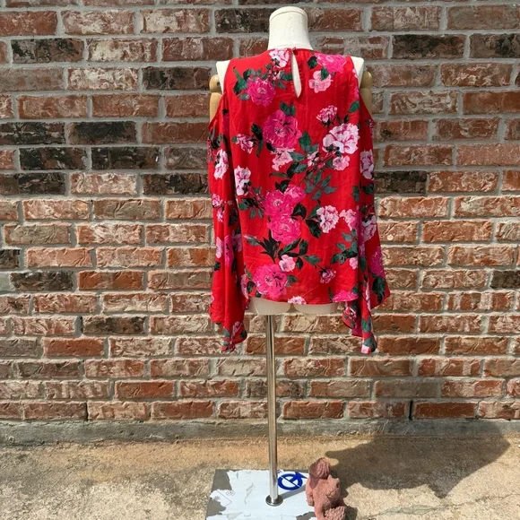 VTG Y2K Belle + Sky Red and White Bell Sleeve Blouse / S / Excellent condition - Picture 9 of 12